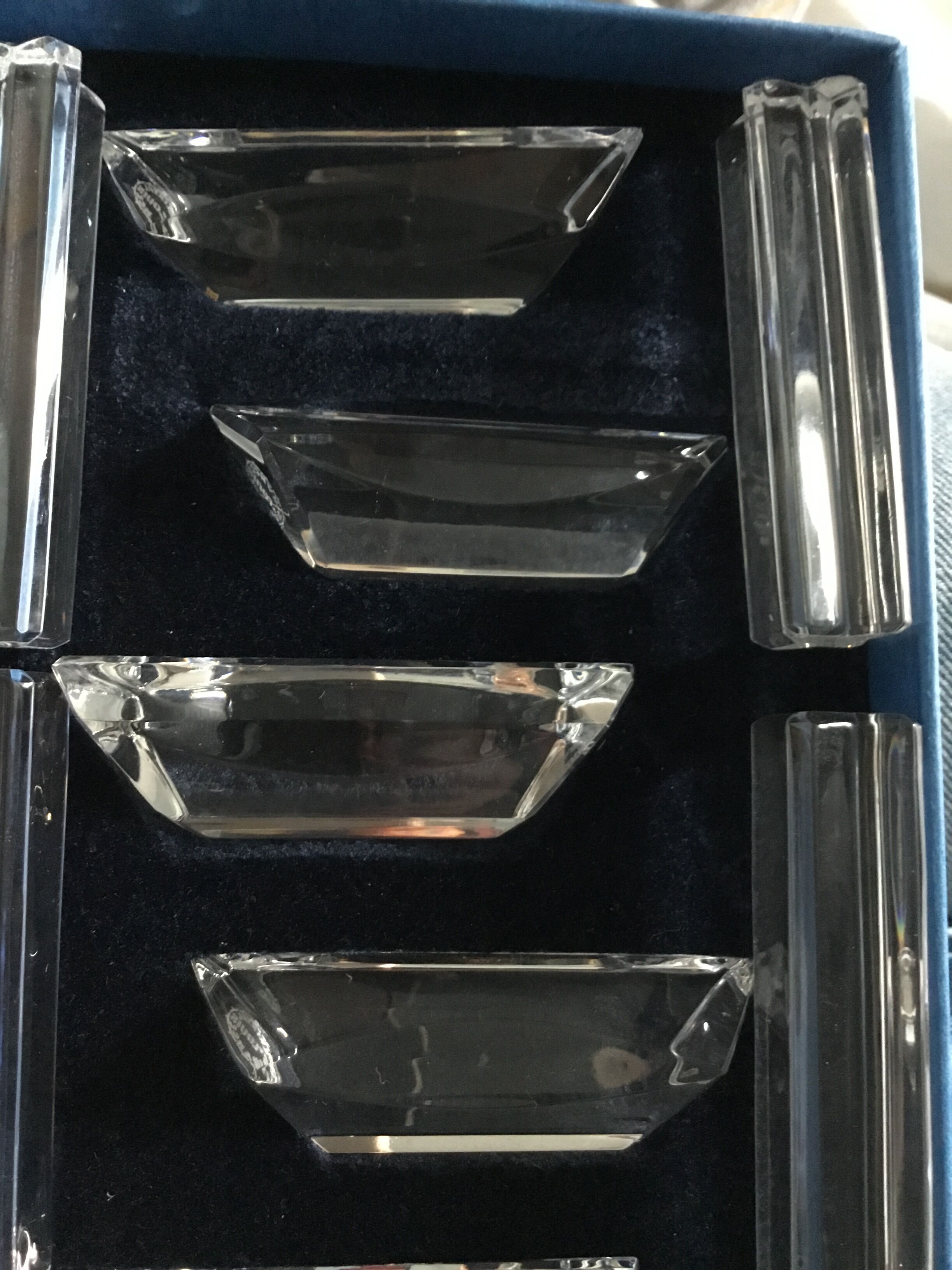 Box of 12 crystal st louis knife holders