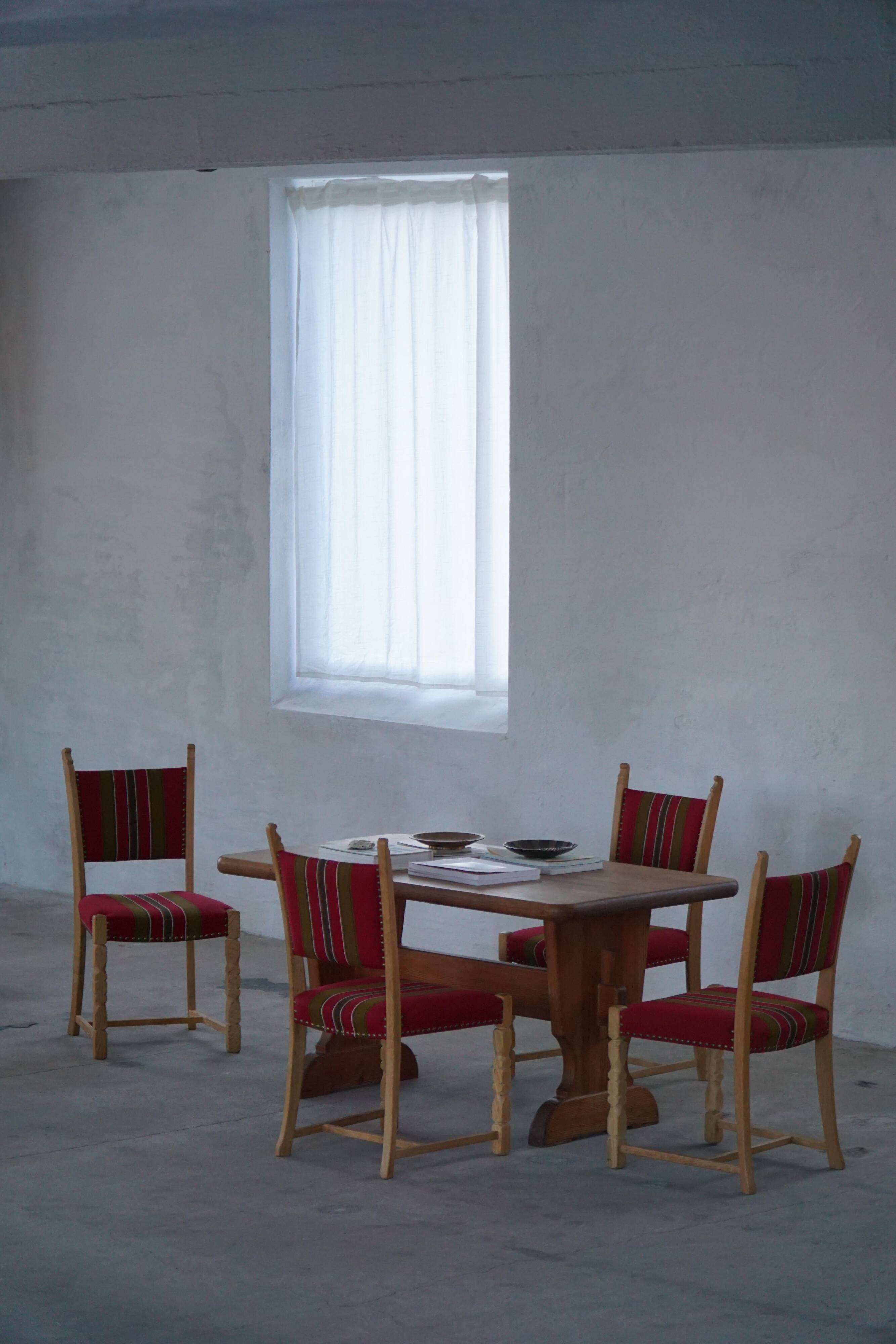 Danish Mid-Century Modern, Set of 6 Oak Dining Chairs, Henning Kjærnulf, 1960s