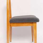 Mid-Century beech wood chair with grey boucle fabric, M. Zielinski, Europe, 1960.