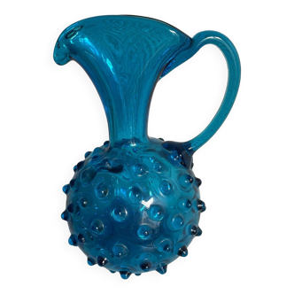 Vase bleu aspect clouté style Empoli