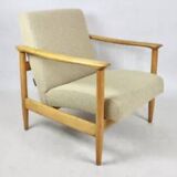 Beige tulle armchair, 1970s (gfm-142)