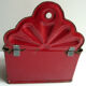 Former Art Deco matchbox in sheet metal enamelled with red and white tiles