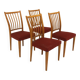 Set de 4 chaises scandinave en hêtre, Suède, 1960