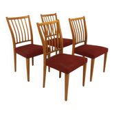 Set de 4 chaises scandinave en hêtre, Suède, 1960