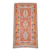 Tapis Kilim d'Orient Shiraz Gashgaï Ancien : 1.50 X 2.85 Mètres