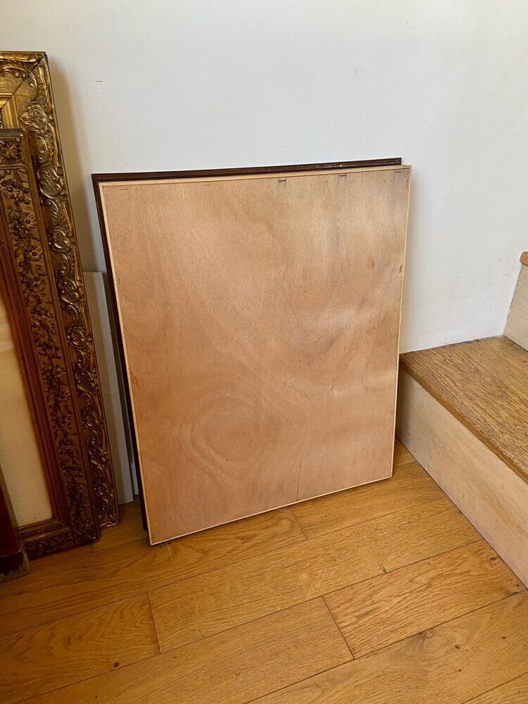 Wooden and black velvet showcase