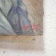 Portrait painting, Painting on old canvas signed Raymond Casez