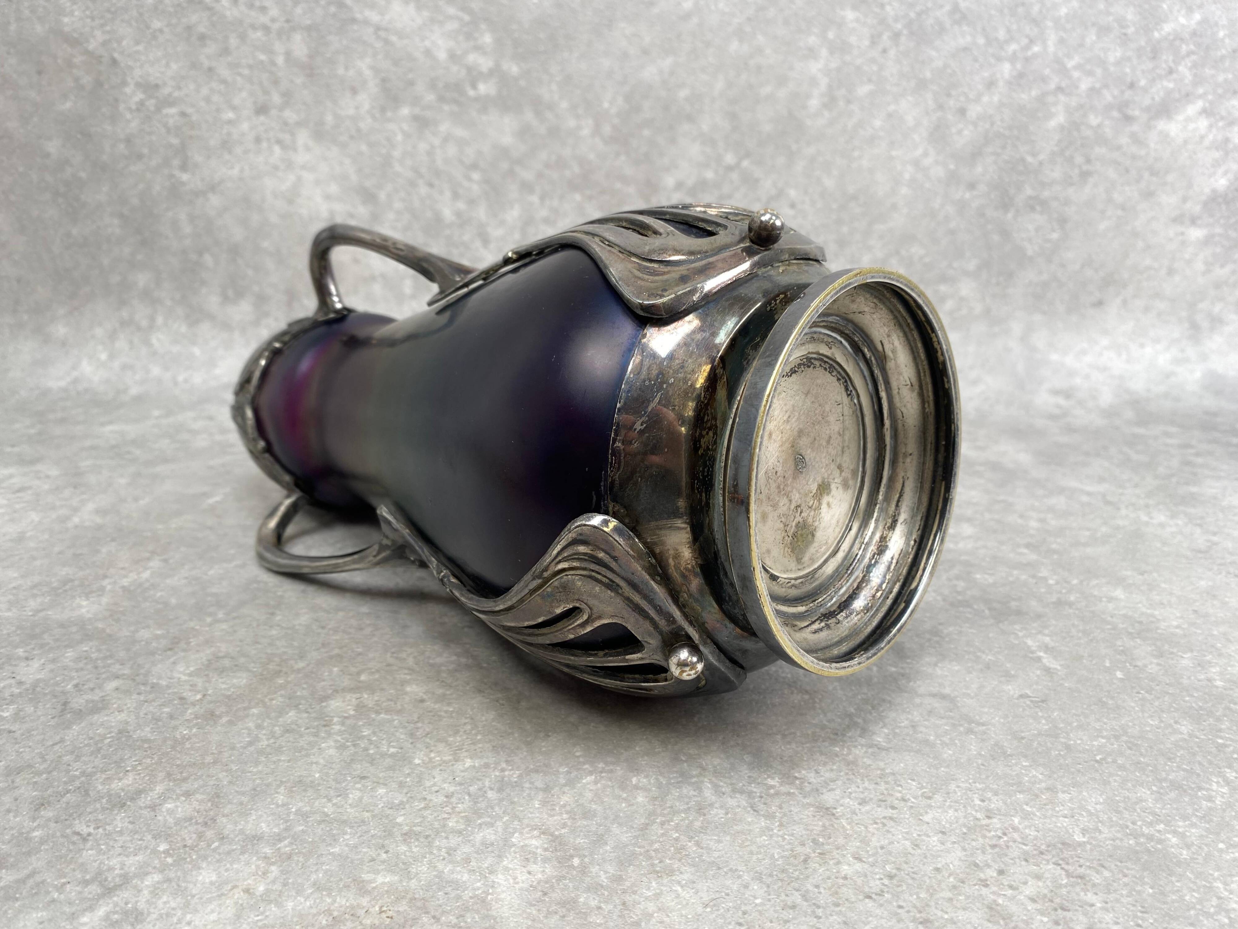 Art glass vase in the Jugendstil style by Wilhelm Kralik Sohne