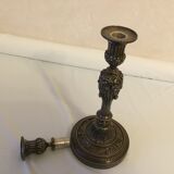Finely decorated double-decorated silver bronze candlestick