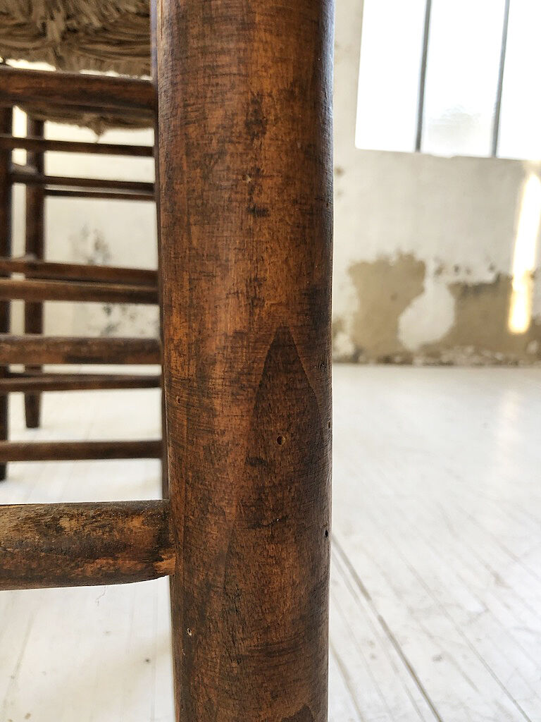 Set of 3 high straw stools