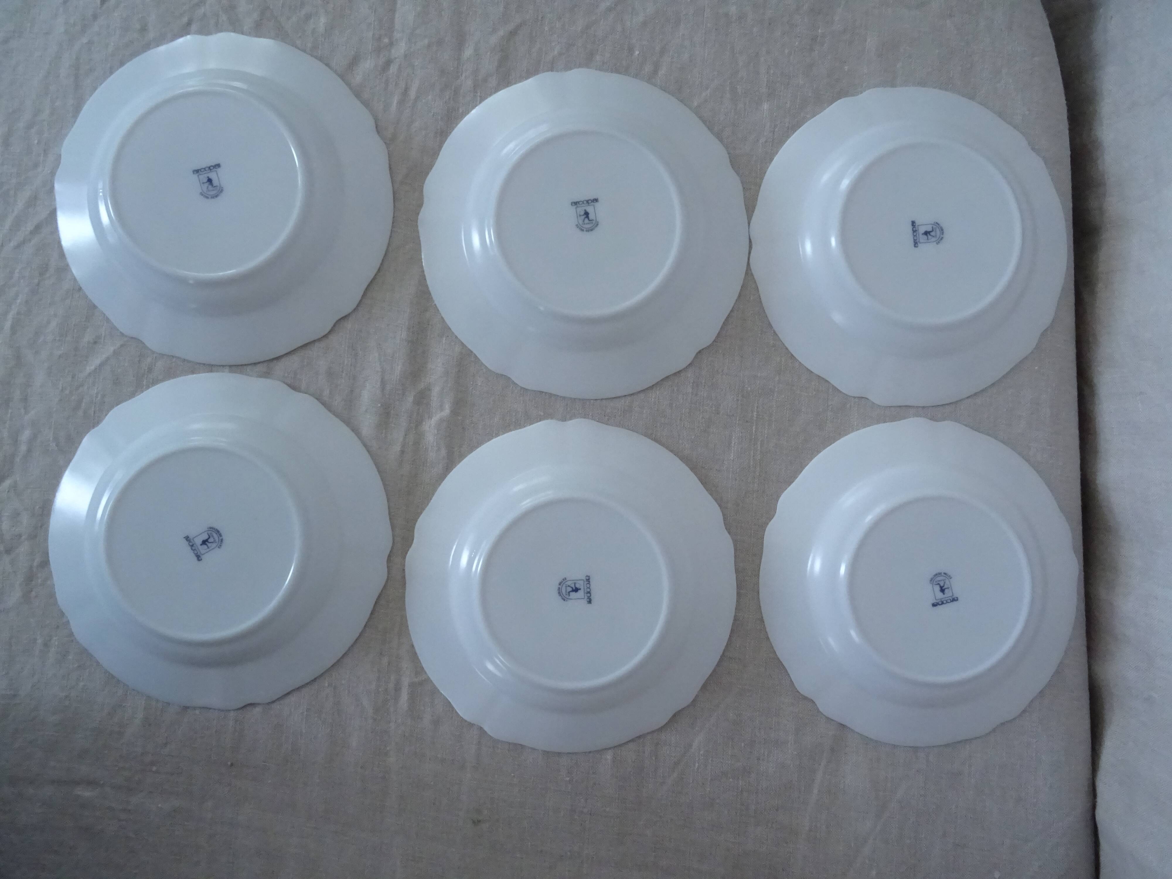 18 plates ronsard, flowers Arcopal 6 x plate hollow dessert