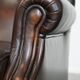 Comfortable and very beautiful set of 2 cow leather wingback armchairs in English style