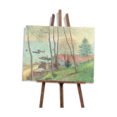 Jean vollet (1935-2015) arcachon bay. claouey. oil on canvas 73 x 92cm