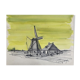 Painting "mill in harlingen" (netherlands) jean-francois devaliere (1926-2021)