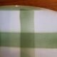 Grand plat rond de service vintage Motif carreaux  Vichy vert