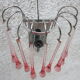 Pair of wall lamps spider drops pink Murano