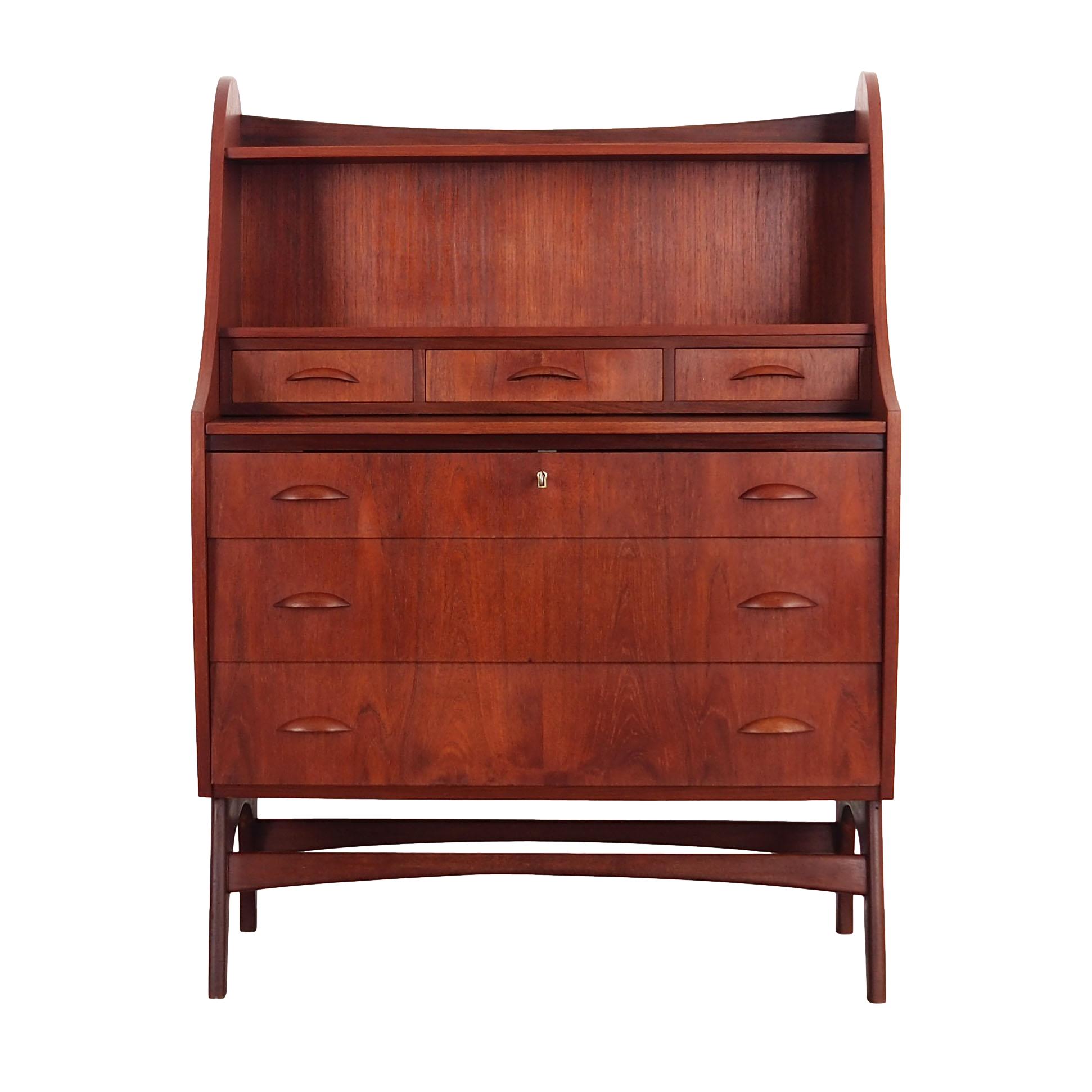 Secrétaire en teck, design scandinave, années 1960, fabriqué par SW Finland