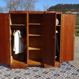 3-door walnut Art Deco wardrobe