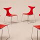 Gino Carollo x Ciacci Kreaty — Suite de quatre « Delfy » rouge — c. 1990