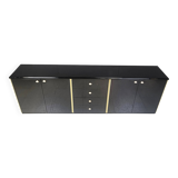Vintage black lacquer sideboard, 1980s