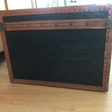 Old square travel trunk J Penet