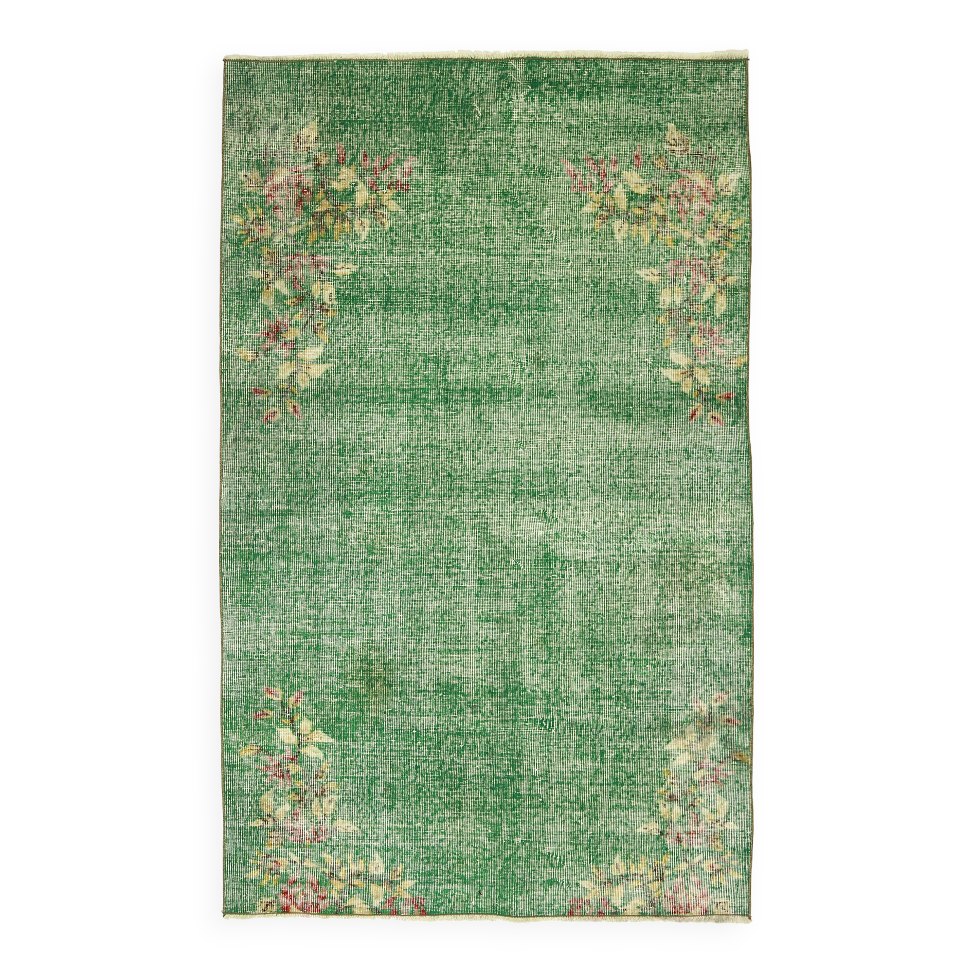 One-of-a-kind turkish handwoven vintage rug - rustic vintage charm 202x 126 cm