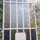 Workshop door 258.4x98.5cm in iron and colored cathedral glass