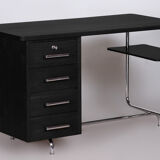 Restored Bauhaus Oak Writing Desk Designed by Jindrich Halabala, 1930s, Czechia