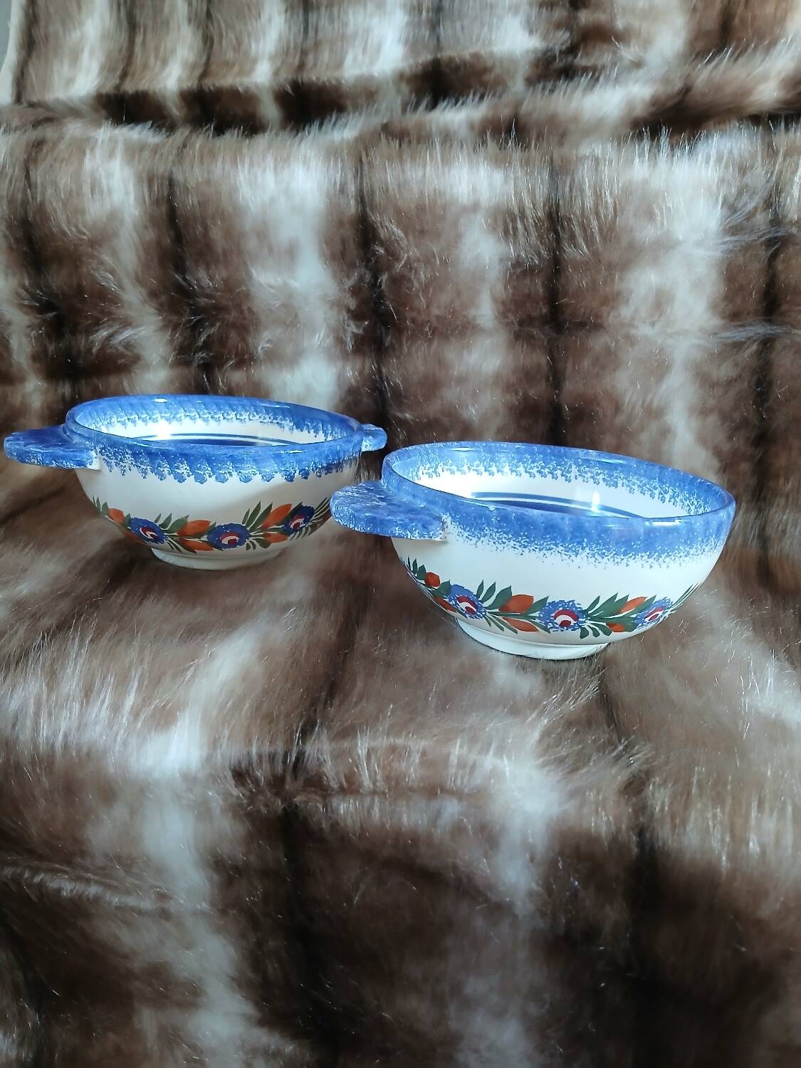 2 Breton earthenware bowls