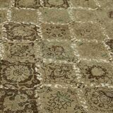 Handmade turkish decorative 1980s 300 cm x 398 cm beige wool carpet
