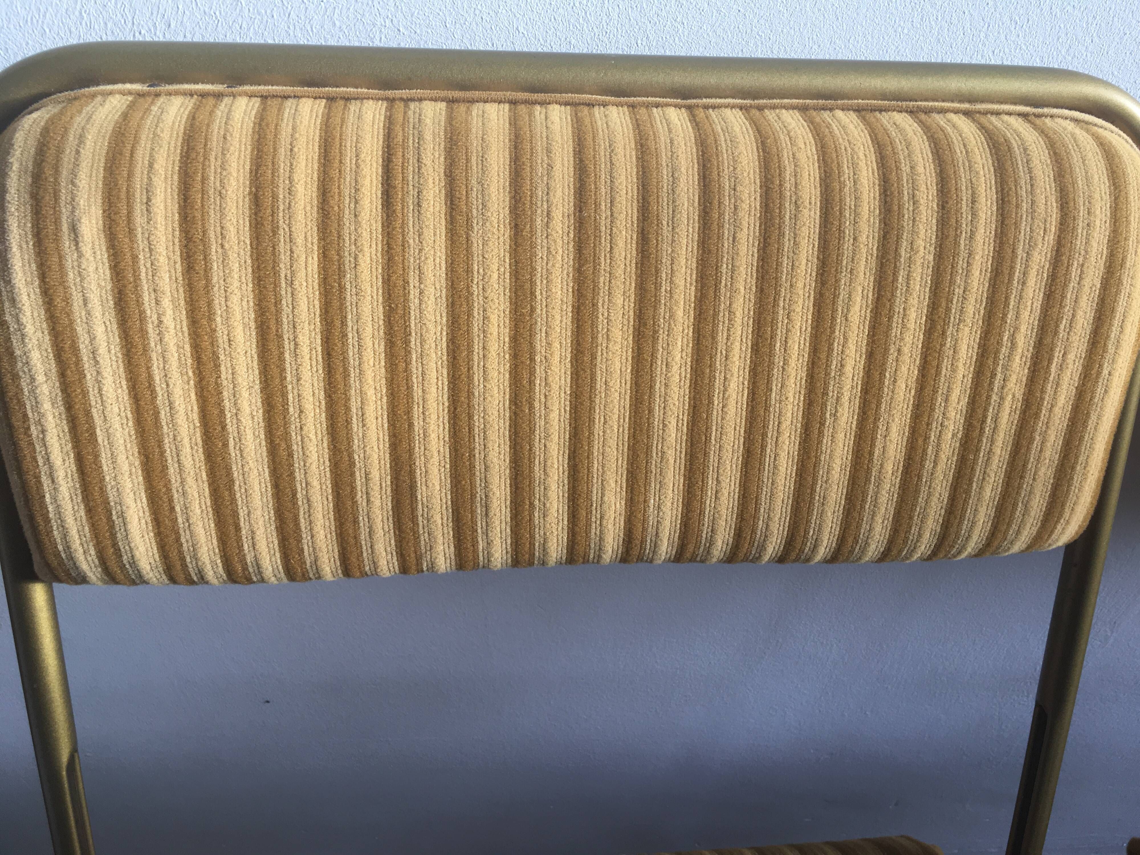 Paire de chaises Lafuma velours moutarde vintage 60/70’s