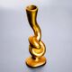 Knot candlestick, brutalist design, bronze, Italy, circa 1970s