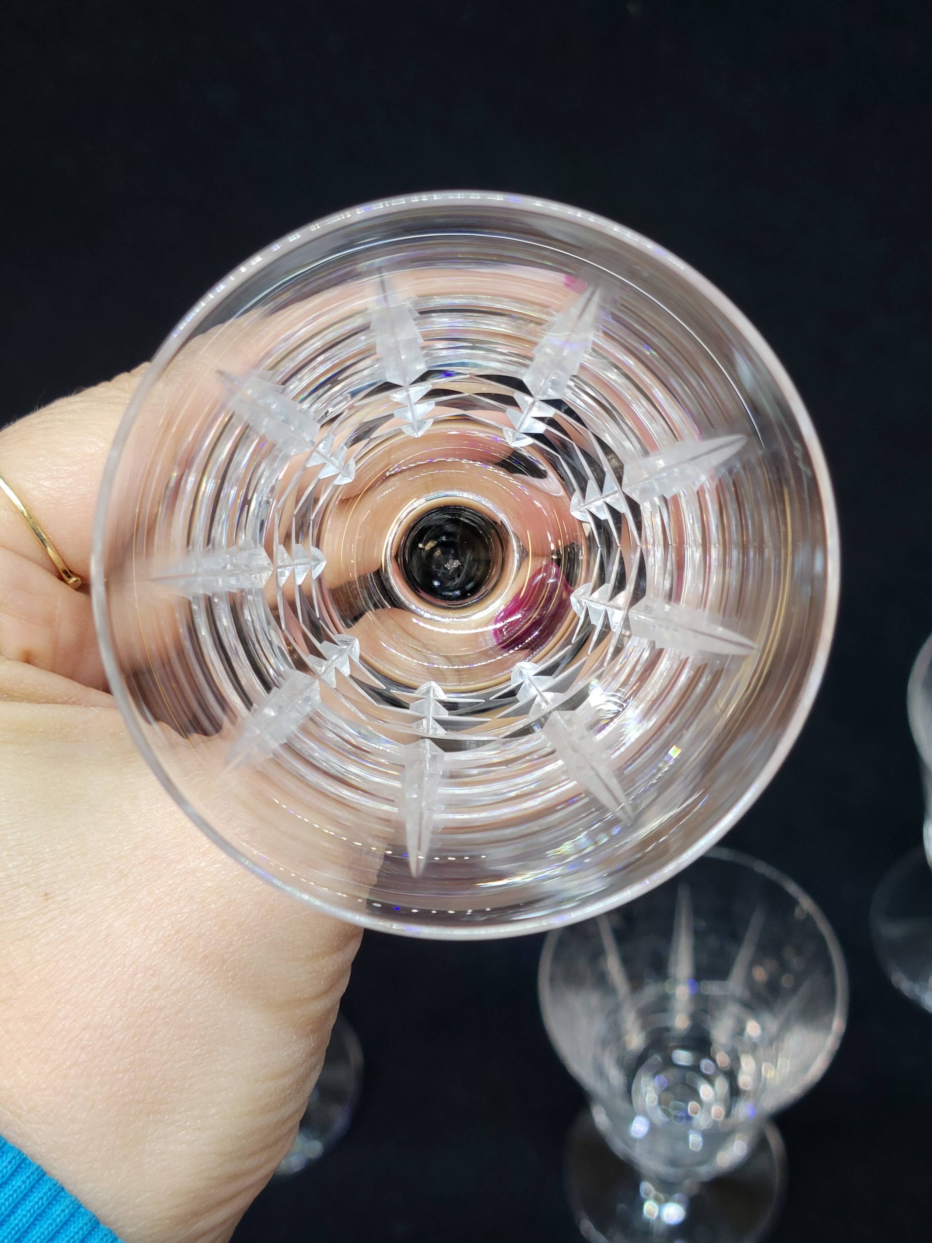 6 bayel cut crystal port glasses