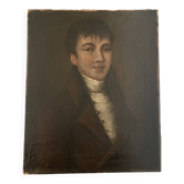 Portrait fin 18e jeune homme époque directoire huile sur toile