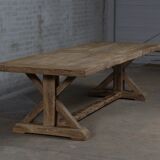 Table de ferme – Modèle Cross – 300 x 100 cm – Chêne ancien massif