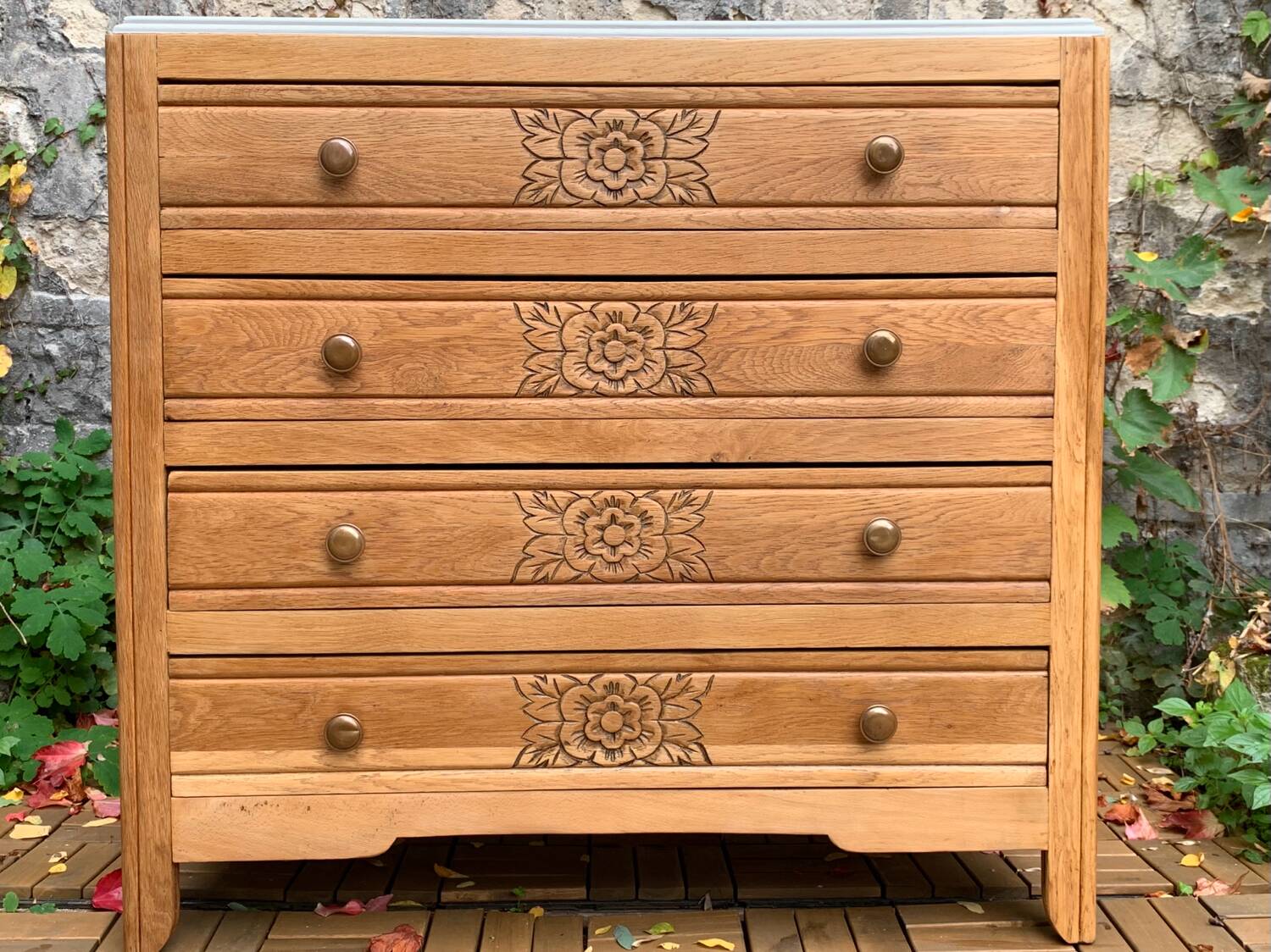 Art deco raw oak chest of drawers 1930