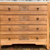 Art deco raw oak chest of drawers 1930