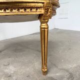 Fauteuil bois doré et velours rouge Louis XVI