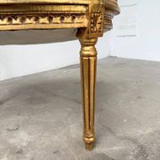 Louis XVI gilt wood and red velvet armchair