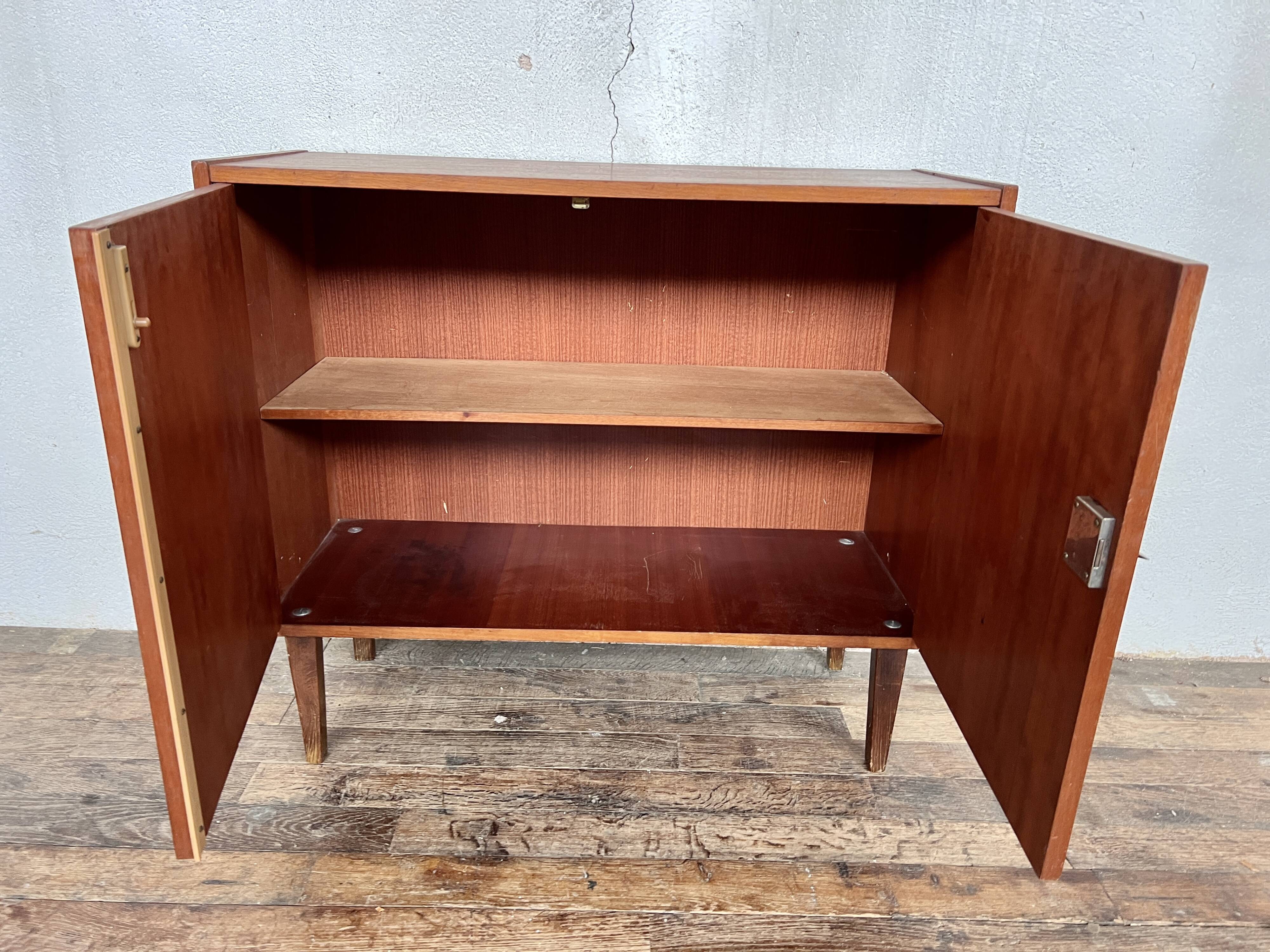 Buffet two vintage teak doors 1960