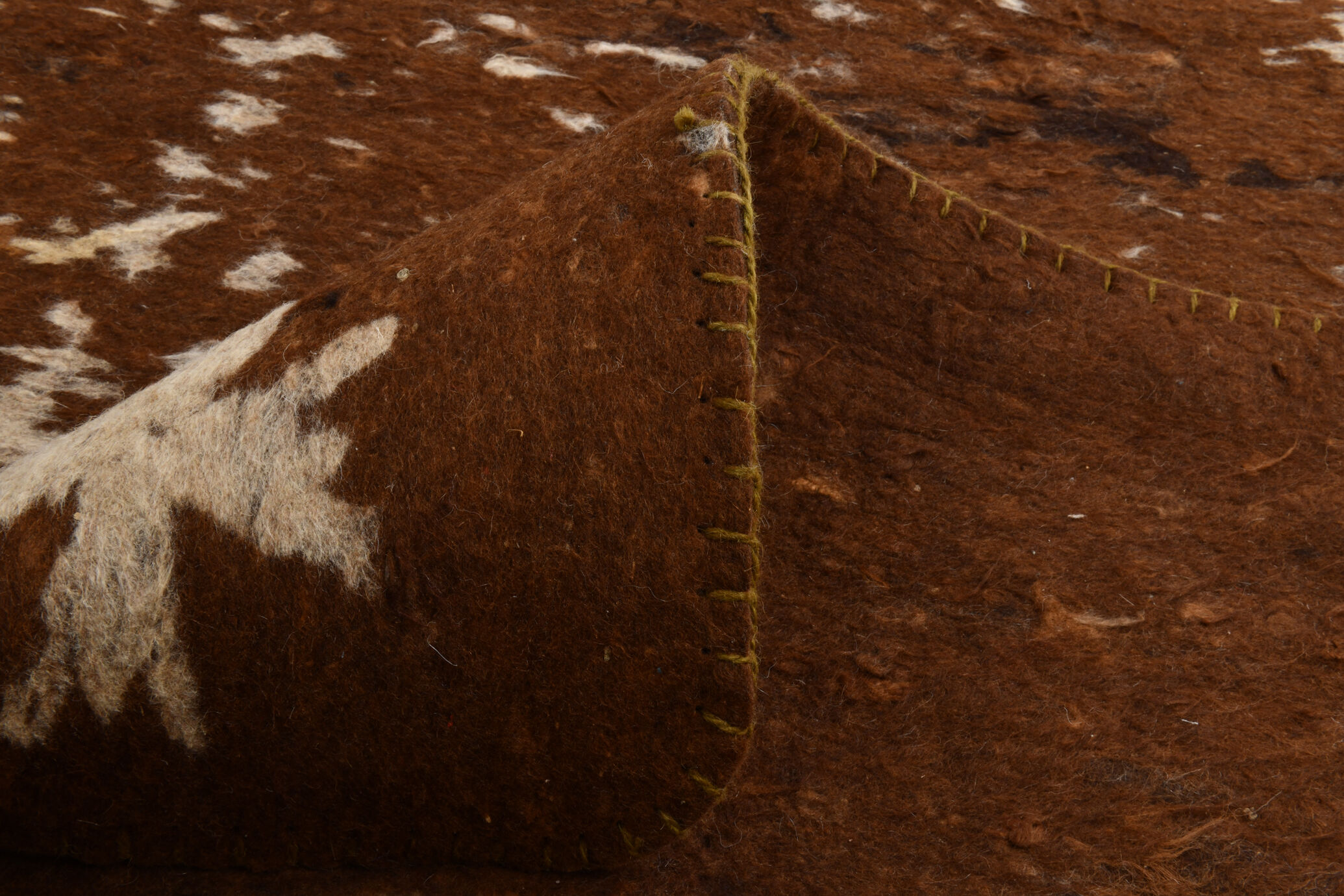 3x10 neutal brown felt vintage runner rug,85x307cm