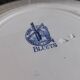 6 old mismatched blue/white plates St Amand, Moulin des loups