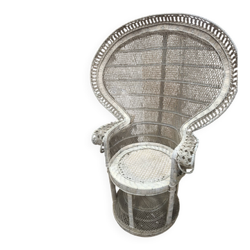 Antique armchair in rattan and wicker
