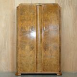 Double Art Deco wardrobe circa 1930 in satin walnut.