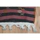 Purple Vintage Turkish Handmade Wool Kilim Runner Rug 109x398