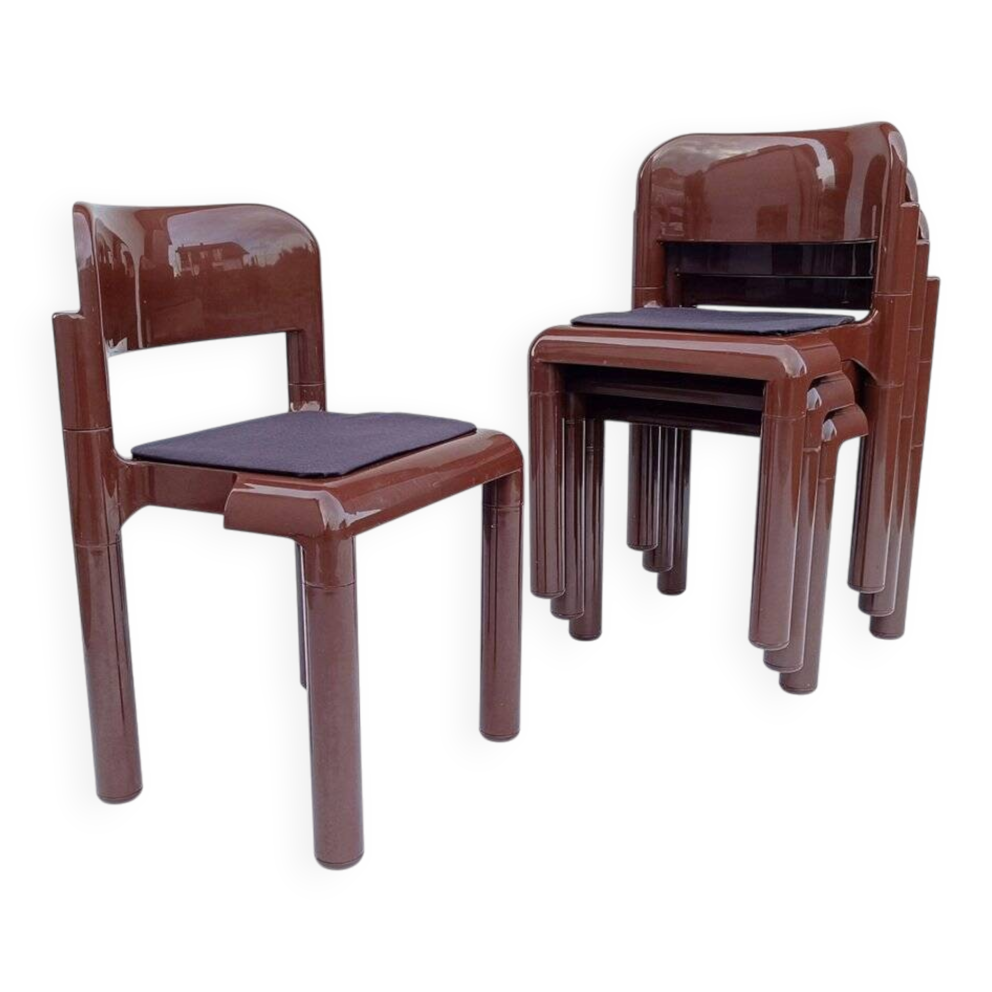 4 chairs by Eero Aarnio for UPO Furniture, Finland.