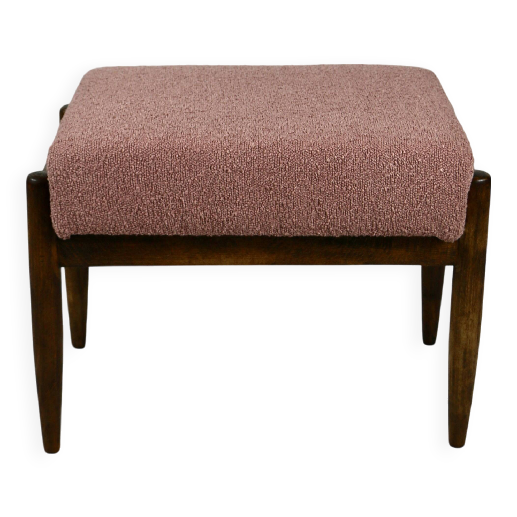 Vintage pink boucle Stool by Homa, 1970s