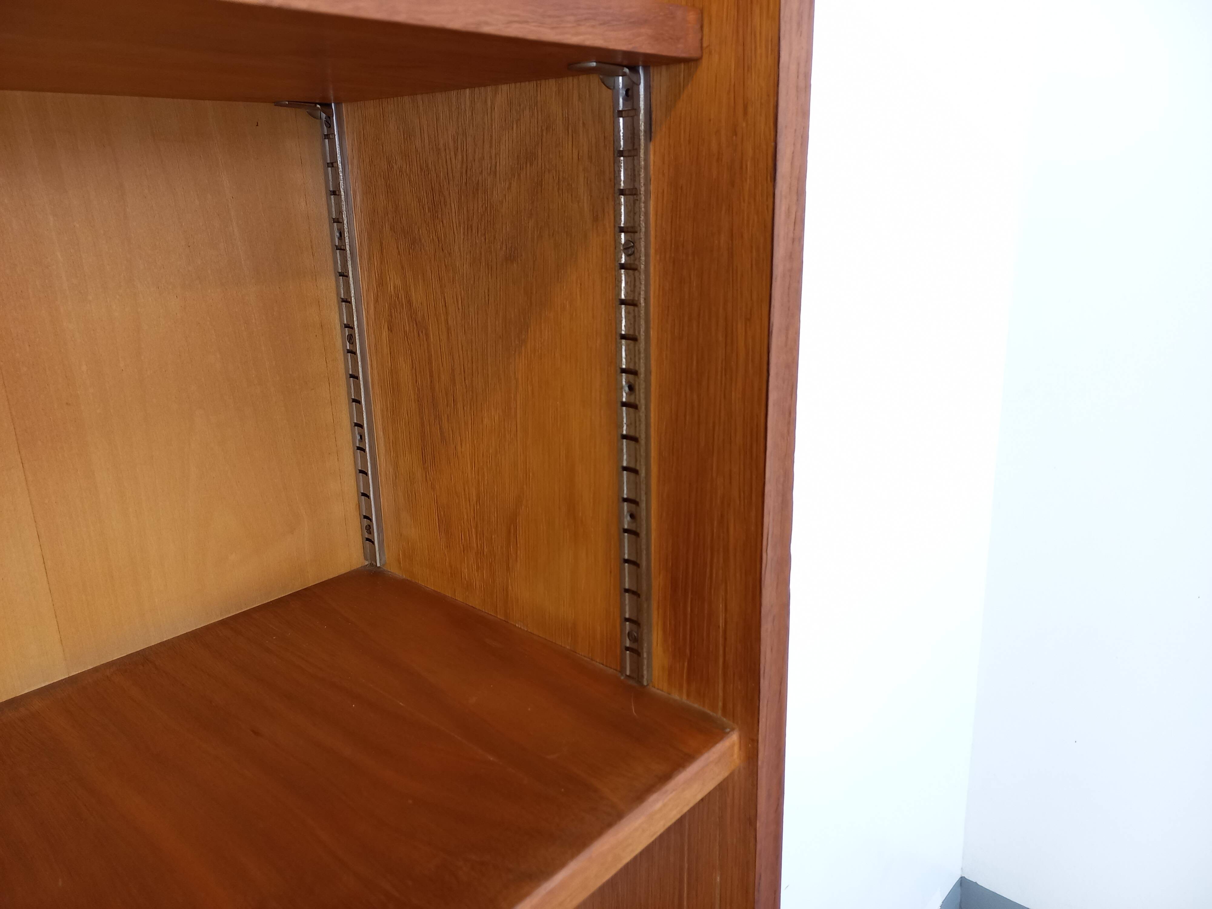 Large vintage oak wood bookcase shelf from the 50s 60s