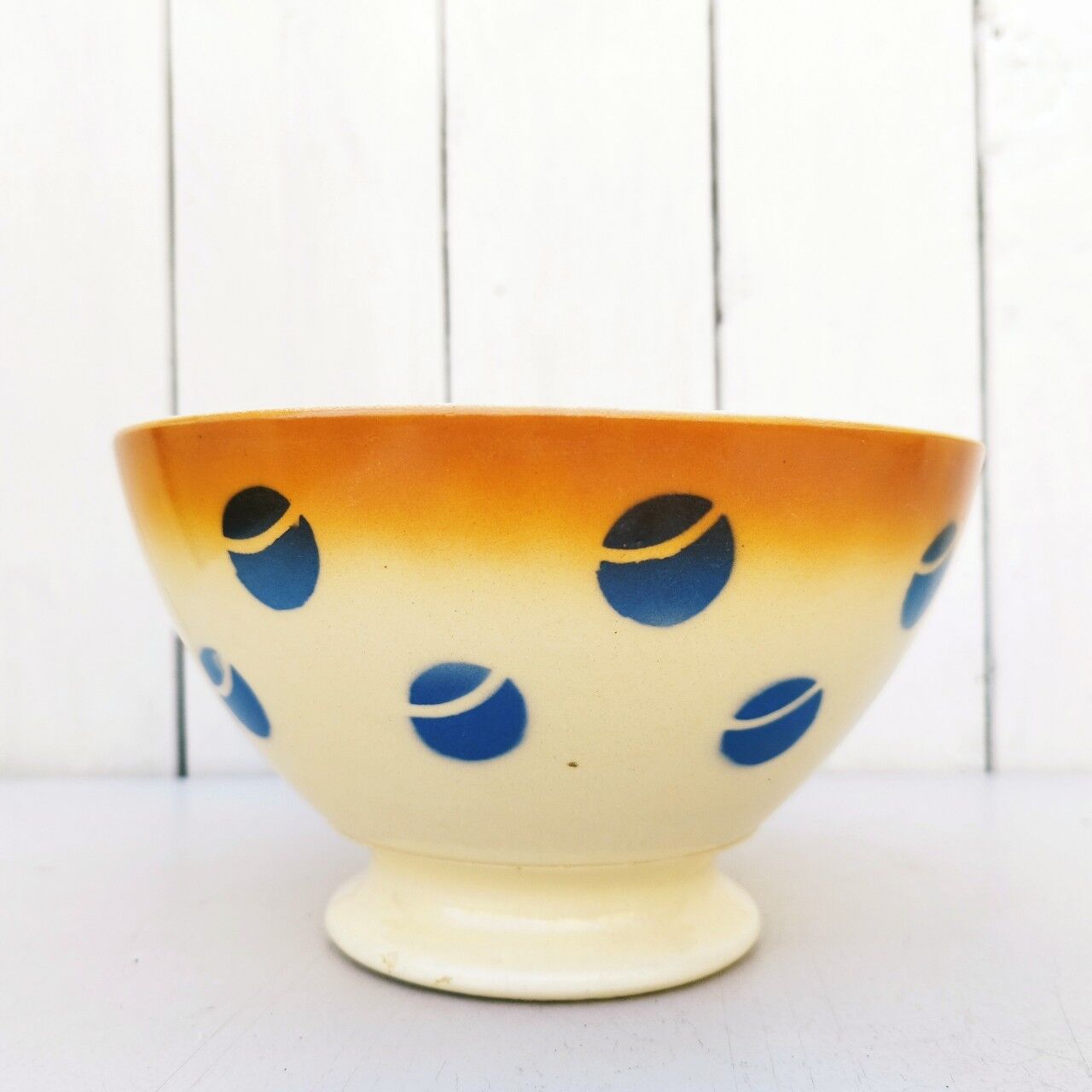 Vintage moon earthenware bowl