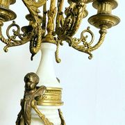 Pair of large 7-light candelabra - 69 cm - Bronze - Putti